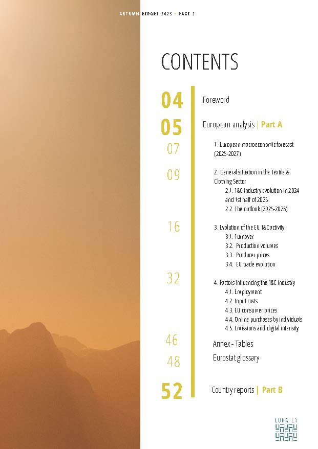 Autumn Report 2025 table of content